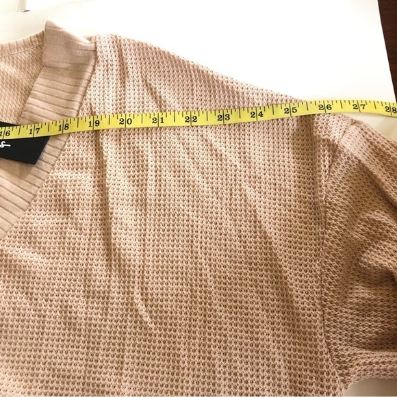 Lulu’s Personal Record Tan Knit Balloon Sleeve Sweater Top Size M - Picture 11 of 15